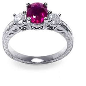   Gold Oval Ruby Diamond Ring (1.50 cts.tw.) Evyatar Rabbani Jewelry