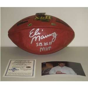  Autographed Eli Manning Ball   Authentic Sb Xlii Sports 