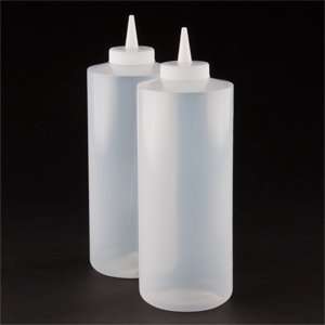    Tablecraft 32C 32 oz Clear Squeeze Bottle 2 Pack