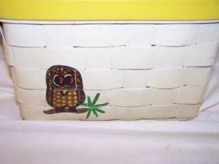 Vintage Signed Caro Nan Basket Purse Hand Bag Owls Coxs Accessories 