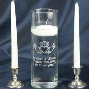  Claddagh Floating Unity Candle Vase Set
