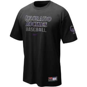  Nike Colorado Rockies Black 2011 MLB Practice T shirt 