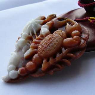 Pattern Scorpion and a spider,back side is a leaf(finely carved with 