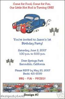 Hot Rod Car Birthday Party Invitations Supplies Favors  