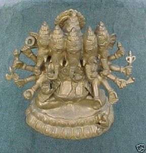Five Headed Pancha Mukhi Brass Indian Ganesha Statue  