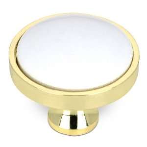 Country style expression   solid brass 1 1/4 diameter knob with ceram
