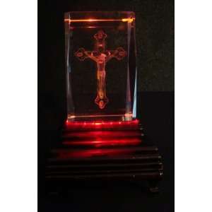   on the Cross Laser Etched 3D Crystals. Size 2x2x3 