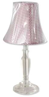 Yellow, Pink or Blue Gingham Acrylic Lamp for Nursery  