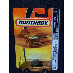 Matchbox 2008 Sports Cars Series 17 of 17 #25 Gold 2000 Chevy Corvette 