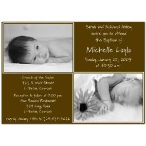 Double Double Chocolate Baptism Invitations Christening Invitations 