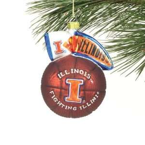  Illinois Fighting Illini Team Spirit Glass Basketball 