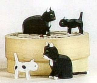 CLEARANCE Erzgebirge Wood Miniature Animals Cat Family  