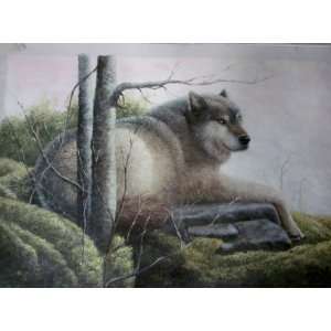  Painting  High Quality Wildlife  Wolf Classic 24 X 36   Hand Painted