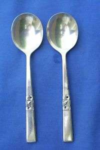 Morning Star Oneida Silverplate 2 Gumbo Soup Spoons  