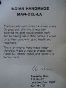 Indian Mandela Hand Made Mandella Sheepskin Rabbit Fur Leather 