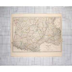   WALKER ANTIQUE MAP 1831 SOUTHERN FRANCE MEDITERRANEAN