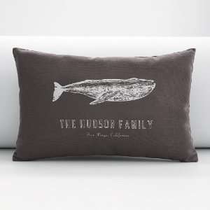  whale   18 x 18 pillow cover + insert   blue