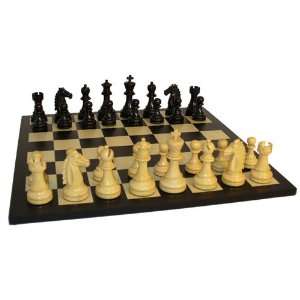  Worldwise Imports Black Mustang Chessmen on Black Maple 