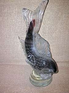 VINTAGE MURANO GLASS SOMMERSO FISH FIGURINE w AVENTURINE VENETIAN 