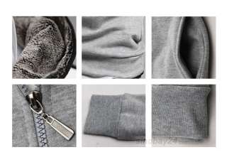 C71019 Mens Winter Warmer Cotton Blends Zipper Breathable Hooded 