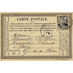  Plaid Parisian Label Wood Mounted Stamp, Carte Postale 