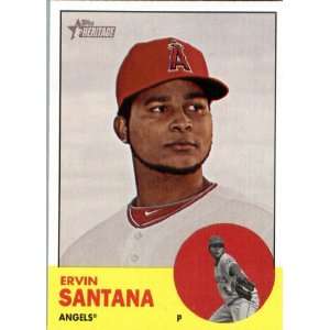 2012 Topps Heritage 322 Ervin Santana   Angels (ENCASED MLB Trading 