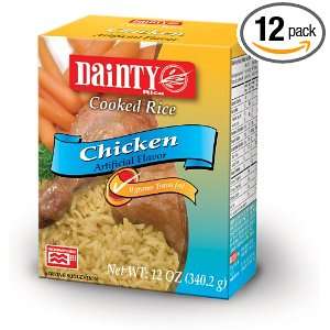 Dainty Chicken Flavored Rice, 12 Ounce Boxes (Pack of 12)  