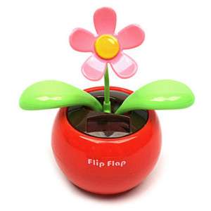 Gift 1 X Flip Flap Solar Power Flower Flowerpot Swing  