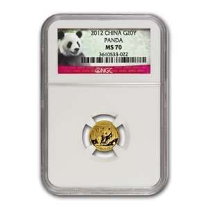  2012 (1/20 oz) Gold Chinese Panda   MS 70 NGC Toys 