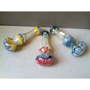  4 1/2 Glass Smoking Pipe w/ Glass Screen   Extra Thick 