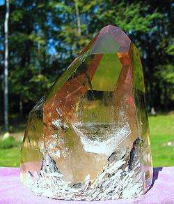 BIG Polished Citrine Crystal w Channeling Formation  