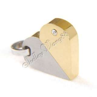 PCS 316L Steel Golden/Silve Heart Pendant Changeable  