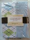   Wendy Bellissimo Argyle Blue Lime Green Changing Pad Cover 19 x 34