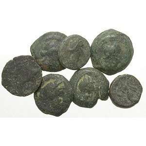  Ptolemaic Kingdom, Cleopatra VII, Seven Coins Lot; Bronze 