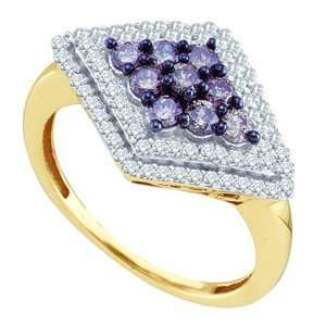 com 7/8 Carat Chocolate & White Diamond 10k Yellow Gold Fashion Ring 