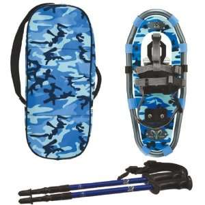   Snowshoe for user and gear up to 100 lbs. Includes adjustable poles