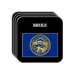 US State Flag   BRULE, Nebraska (NE) Set of 4 Mini Mousepad Coasters