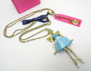 Auth Betsey JohnsonSnow Angel Charm Long Necklace  