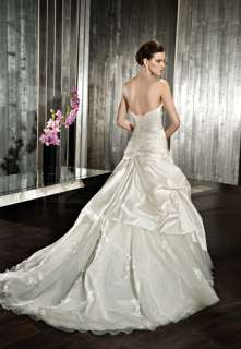 Cheap A line Satin Appliqued Wedding Dress Bridal Gown Size Free 