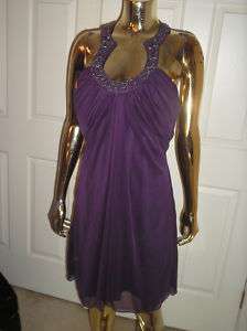 XCAPE By Joanna Chen Purple Sleeveless Dress Size 14P  