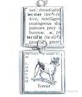 Terrier Dog Definition Silver Glass Pendant Charm KP