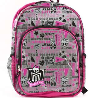 MONSTER HIGH School Spirit Backpack Full Size Bag   New With Tag 