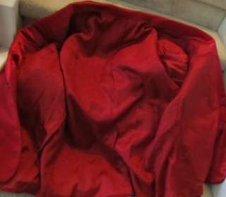 Mens Burgundy Red Vintage Smoking Jacket Tuxedo Satin Lapels Size XL 