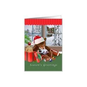  Christmas, Seasons Greetings, Sleeping Cat Card Health 
