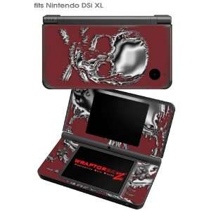  Nintendo DSi XL Skin   Chrome Skull on Burgandy by 