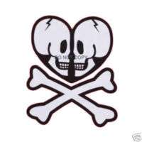 Heart Shaped Skull and Crossbones Nail Decal set of 20  