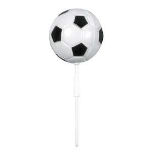  12 pc Soccer Ball Cupcake Picks Toys & Games
