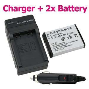  2 SLB 10A Battery+Charger for Samsung SL202 SL420 SL620 