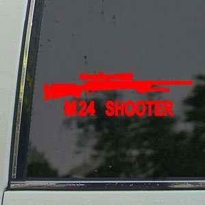  M24 SHOOTER Sniper Rifle M 24 Red Decal Window Red Sticker 