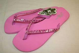 NEW Flojos Glam Pink Sequin Sandals Flip Flops 10  